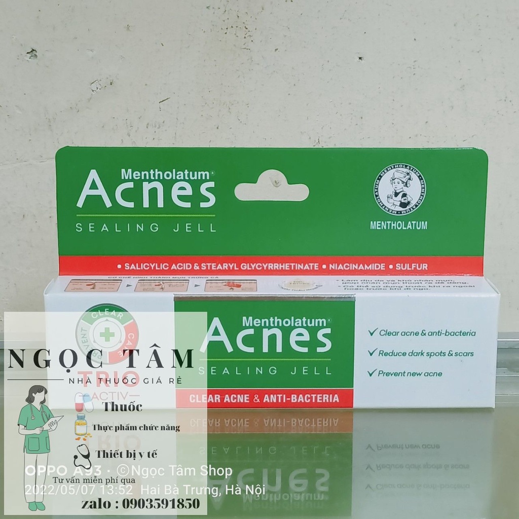 Kem ngừa mụn Acnes Sealing Gel tuýp 18g, giảm mụn đầu đen, mụn cám, mụn bọc cho cả nam và nữ