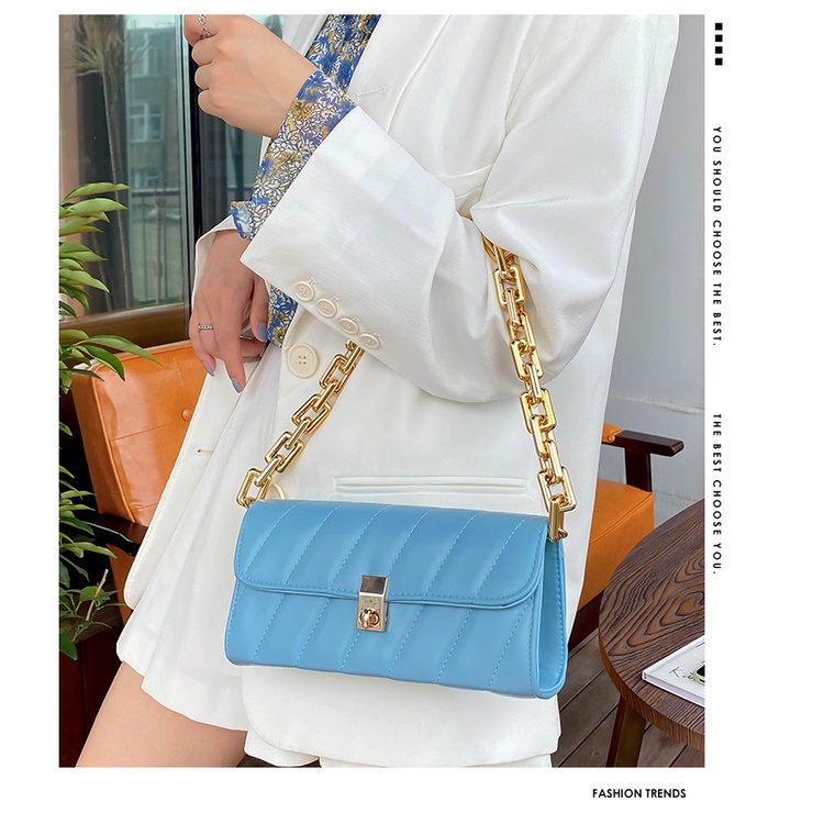 Túi Xách Đeo Vai/Đeo Vai Phối Dây Xích Phong Cách Thời Trang Pháp Hàng Mới 2022