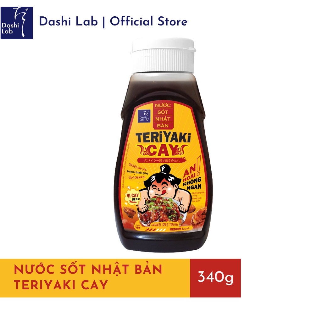 [MỚI] Nước sốt Nhật Bản Teriyaki Cay - Dashi Lab - 340g/chai - chay mặn đều dùng được