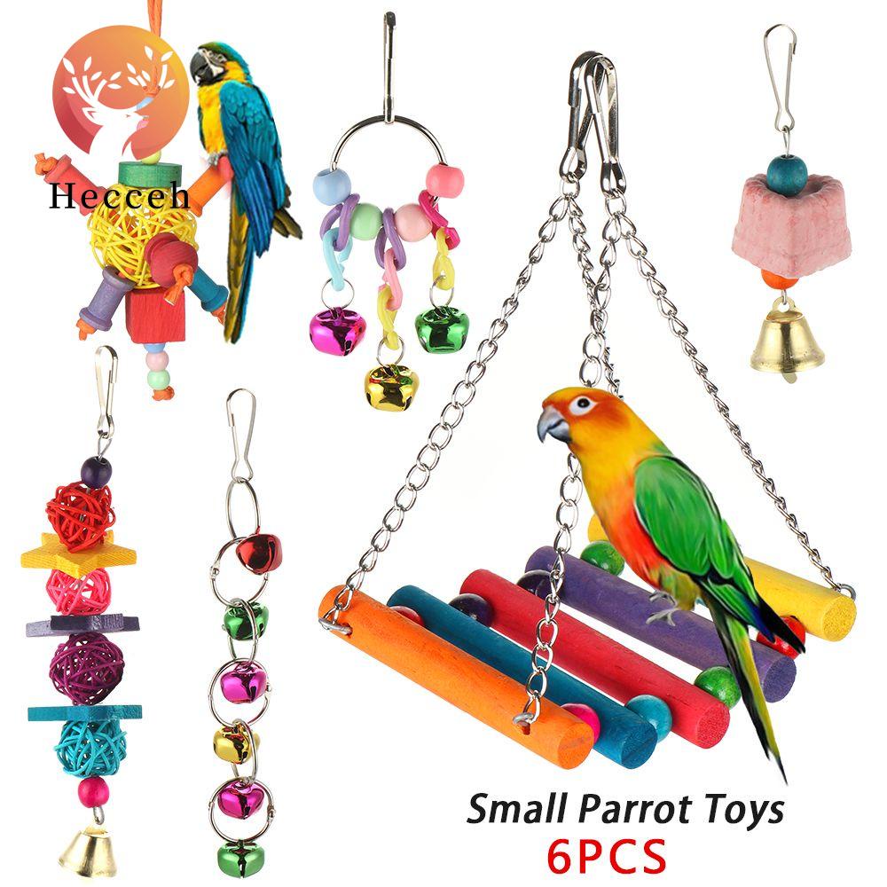 Bộ đồ chơi xích đu / quả cầu / võng treo lồng chim vẹt xám Úc/ vẹt yến phụng