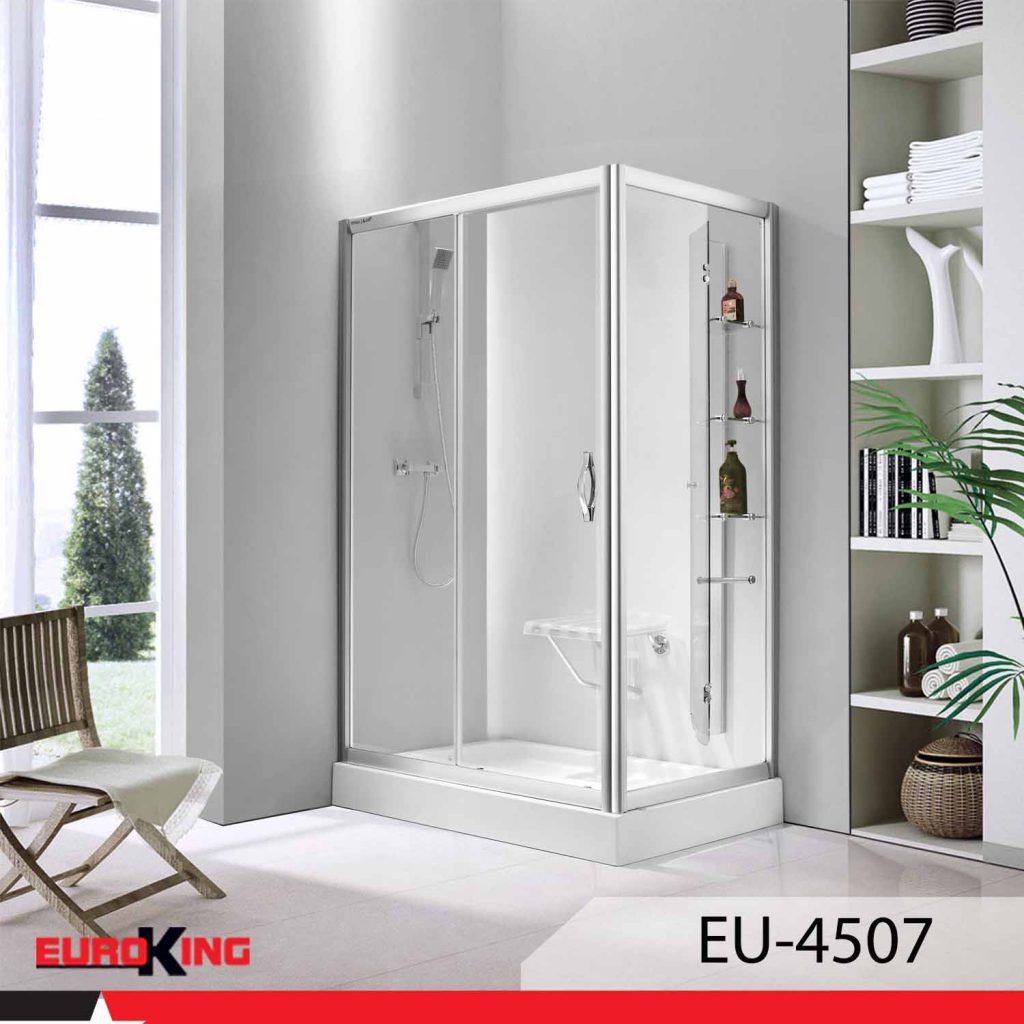 Phòng tắm vách kính nhập khẩu Euroking EU-4507, bồn tắm đứng, cường lực