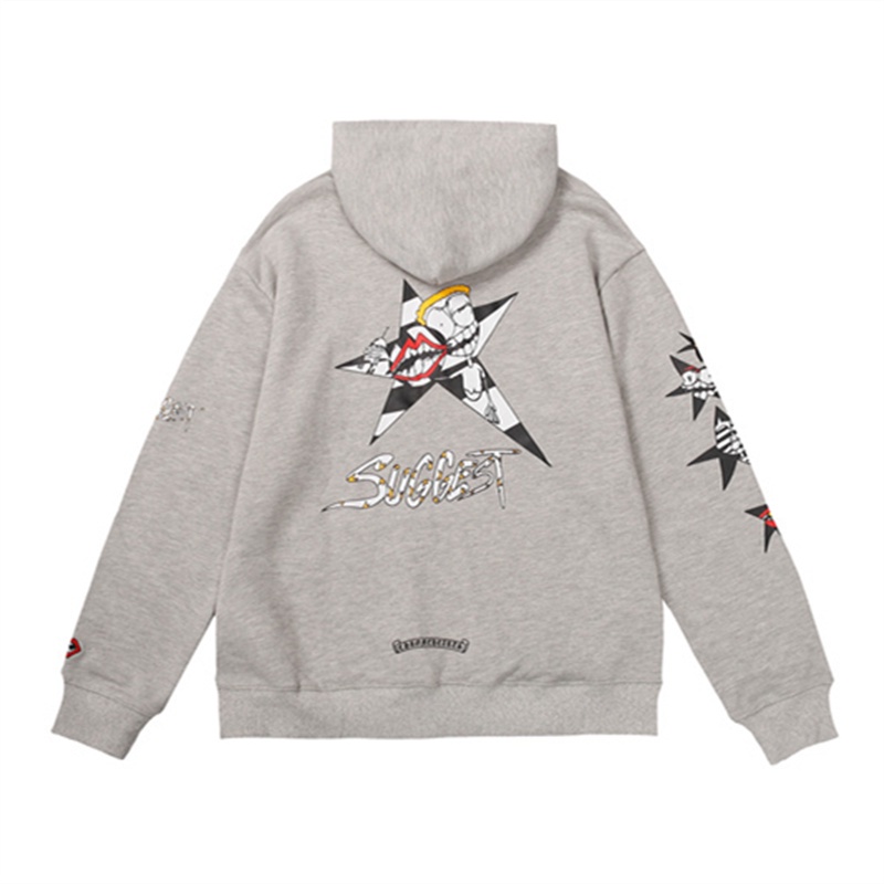 Hàng Có Sẵn Áo Hoodie Thể Thao Cotton Tay Dài In Họa Tiết Graffiti Trái Tim Cho Cặp Đôi Unisex