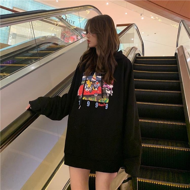 Áo Hoodie Tay Dài In Chữ Đơn Giản Phong Cách Hàn Quốc Cho Nam Và Nữ