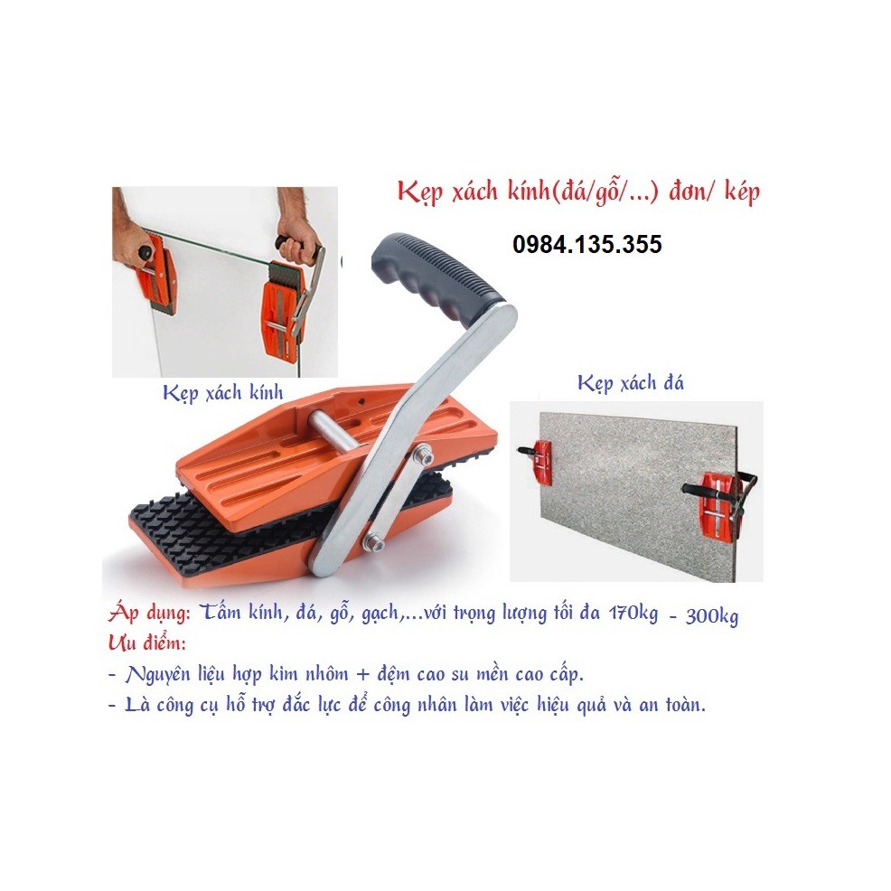 Tay xách kính kẹp nâng đá an toàn tiện lợi giá tận gốc -bảo hành 6 tháng
