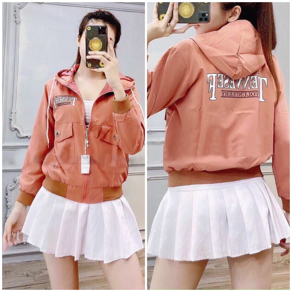 Áo khoác dù nữ có mũ form rộng chống nắng form ôm eo in chữ Bycicle MQ Fashion KD11
