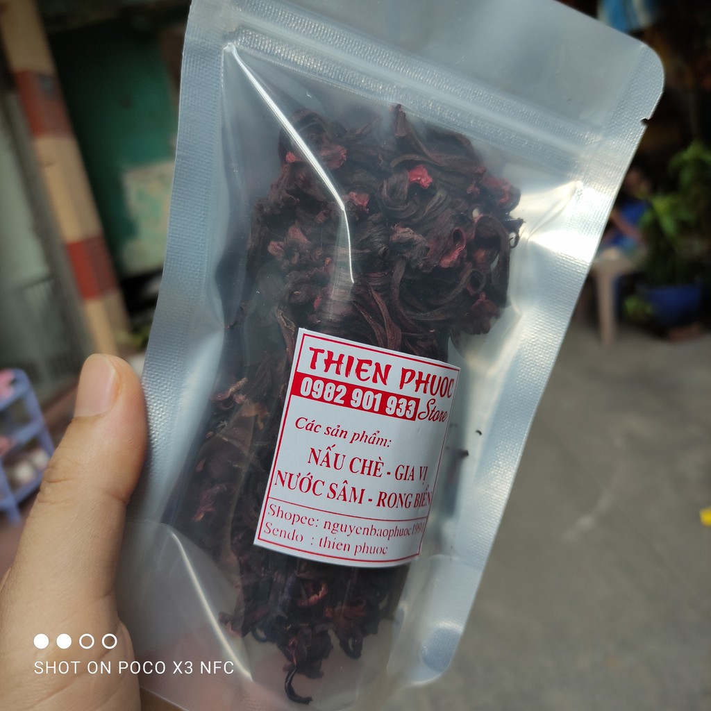 Hoa atiso đỏ Đà Lạt khô (hoa bụp giấm - Hisbicus) 100gr - nấu nước uống rất ngon mát