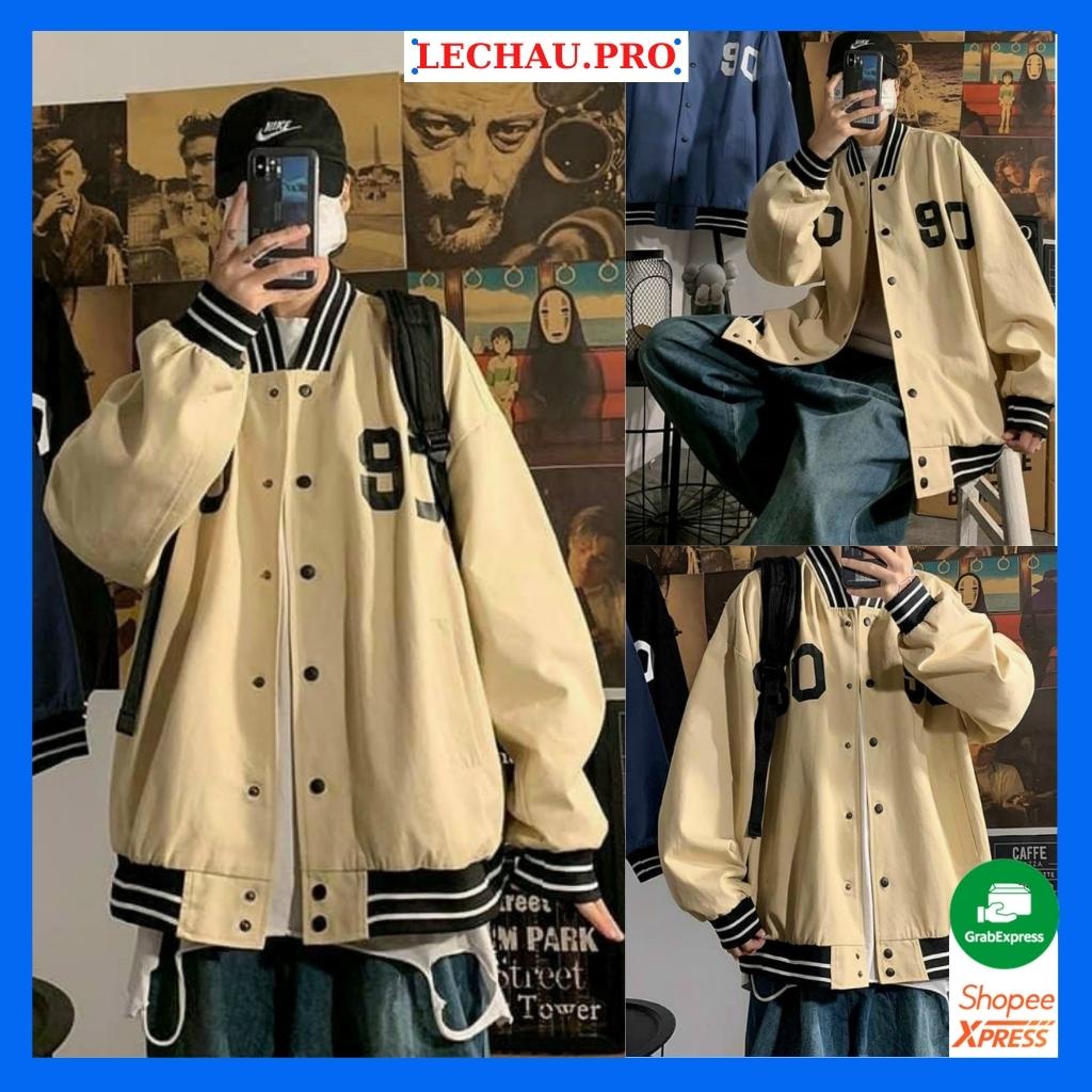 Áo khoác dù bóng chày kiểu dáng bomber unisex form rộng AKD12 LECHAU street style cực chất