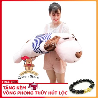Gấu bông chó tai dài khổng lồ - màu hồng