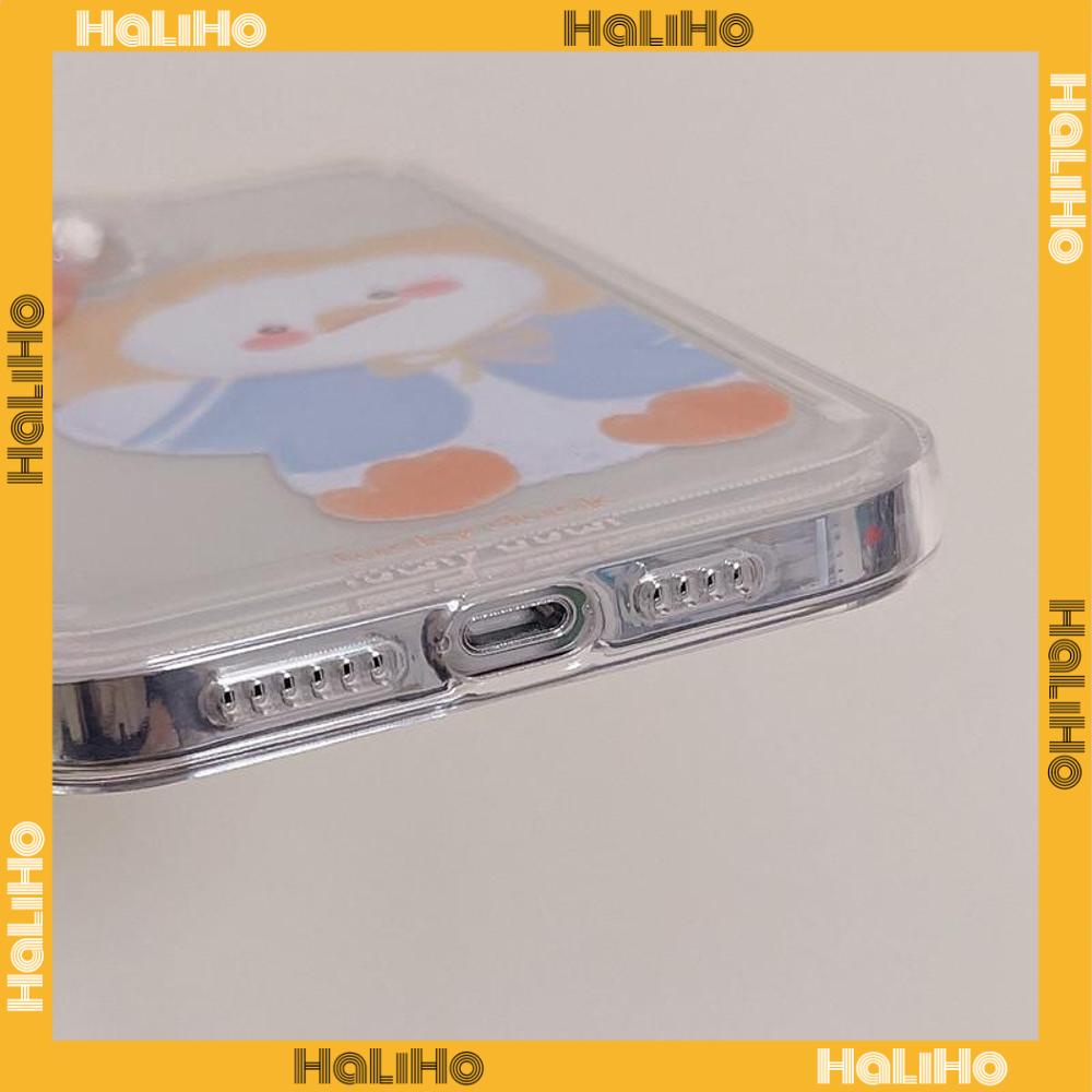 iPhone Case Clear Case Soft Thick TPU Shockproof Super Transparent Protection Camera Plating Button Duck Cartoon Cute For iPhone 13 Pro Max iPhone 12 Pro Max iPhone 11 iPhone 7Plus