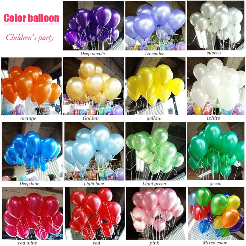 Bộ 20/ 50/ 100 bong bóng latex nhiều màu trang trí tiệc