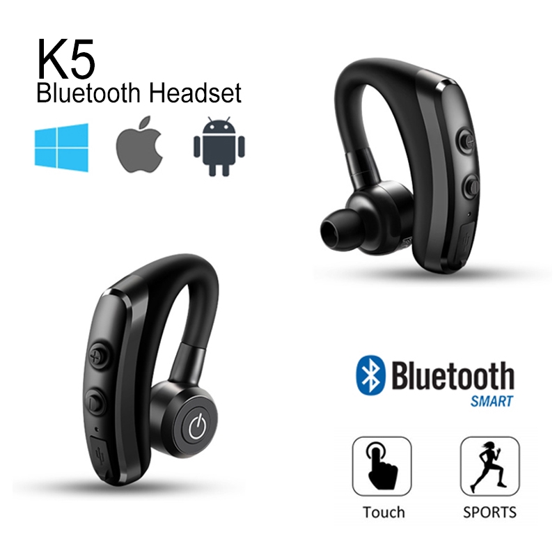 K5 Bluetooth Headset Wireless Car Business Running Sports Hanging Ear