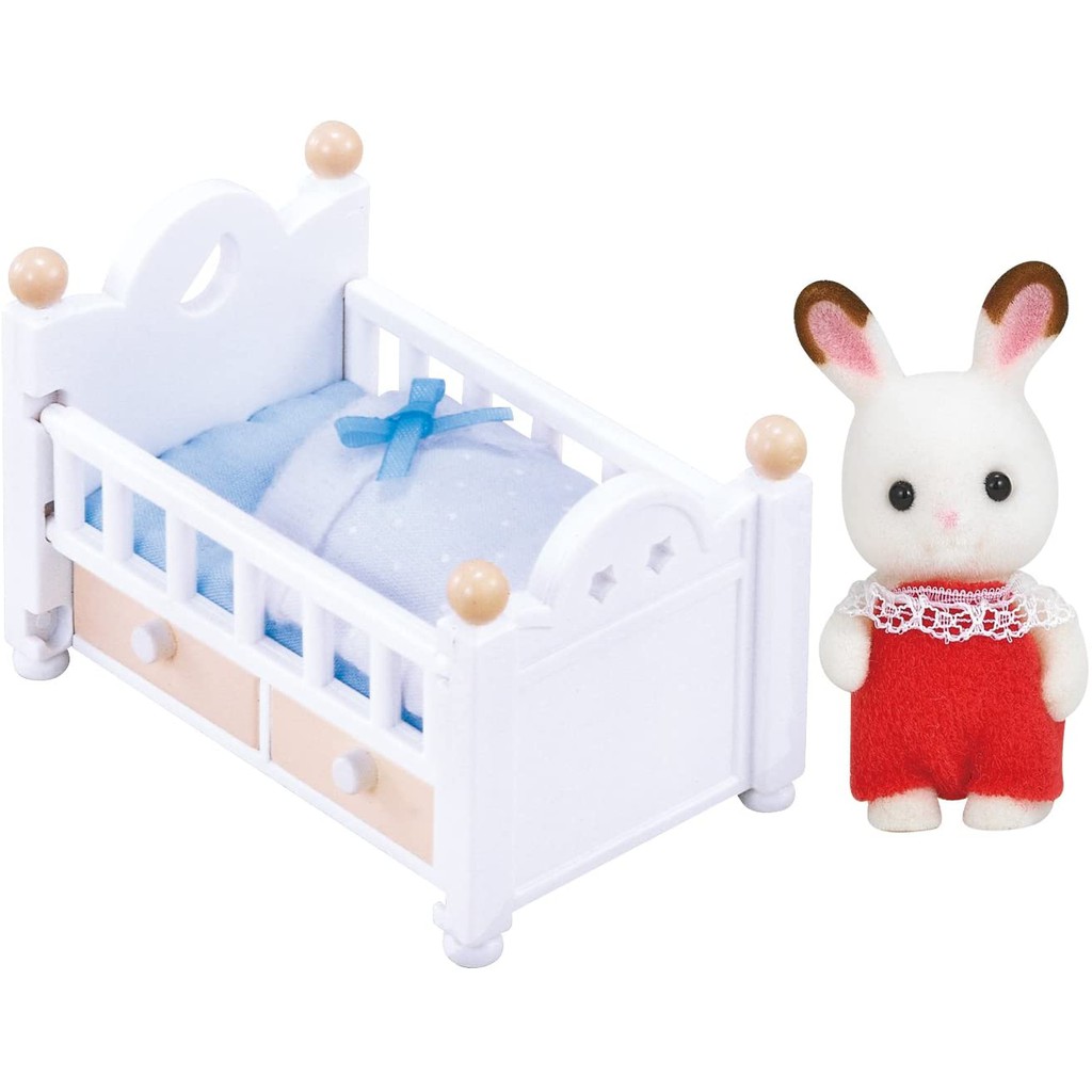 Sylvanian Families Bộ Giường Nôi Em Bé Chocolate Rabbit Baby Set