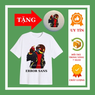 Áo Thun bé trai Error Sans Undertale tay ngắn vải thun co giãn 4 chiều, huy hiệu error sans