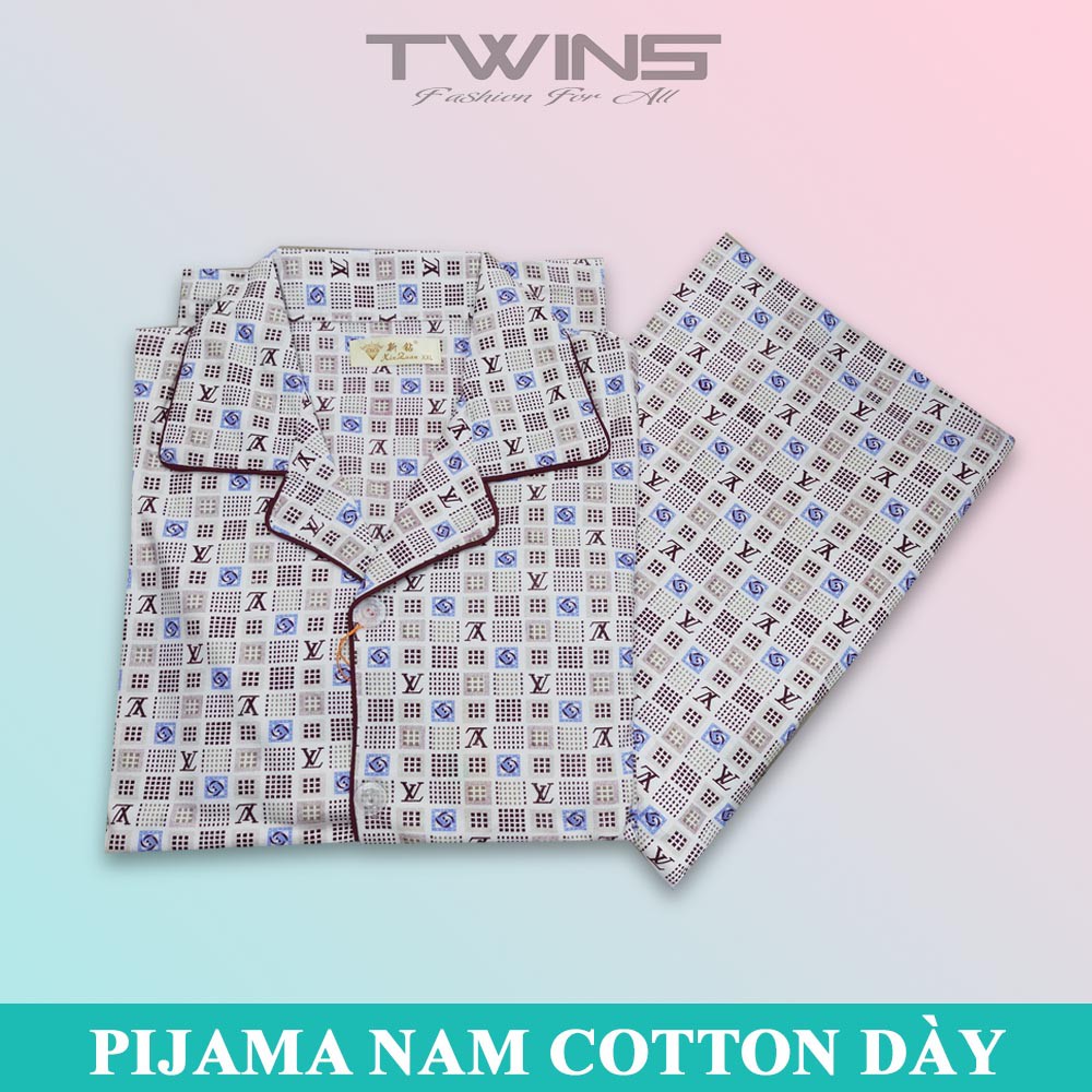 [ẢNH THẬT] Pijama nam, bộ ngủ nam trung niên dài tay quần dài chất cotton dày thấm hút mồ hôi mềm mịn giữ ấm