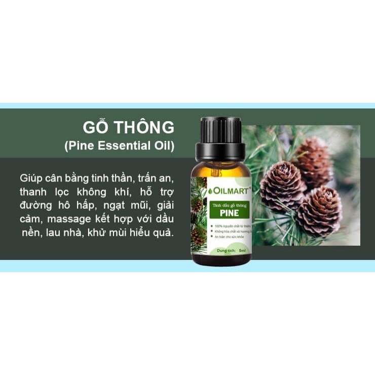 [GIÁ ƯU ĐÃI] Tinh Dầu Thiên Nhiên Đuổi Muỗi, Côn Trùng, Thư Giãn Và Xông Phòng Oilmart Essential Oil 5ml