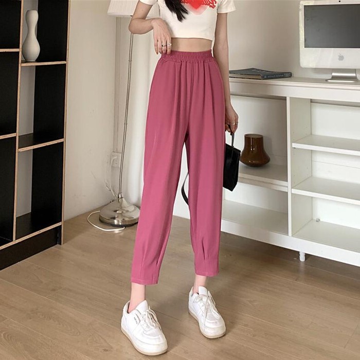 Quần Harem Mỏng Lưng Cao Thời Trang Mùa Hè Cho Nữ