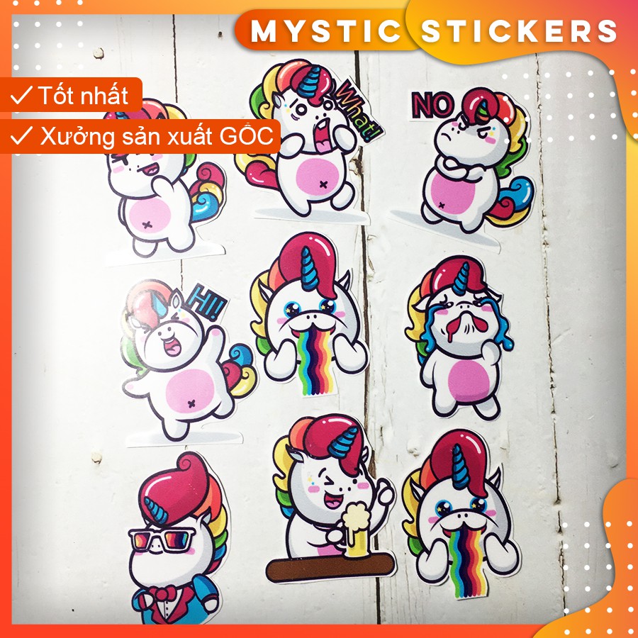 [UNICORN-KỲ LÂN] 9 Sticker chống nước/ dán laptop vali xe mũ bảo hiểm nhà cửa ...