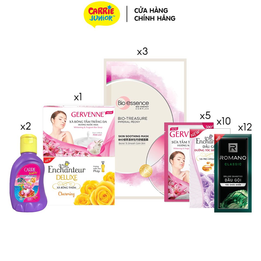 [GIFT]  Trọn Bộ Quà Tặng Wipro: Carrie Junior + Romano + Enchanteur + Gervenne + Bio-Essense