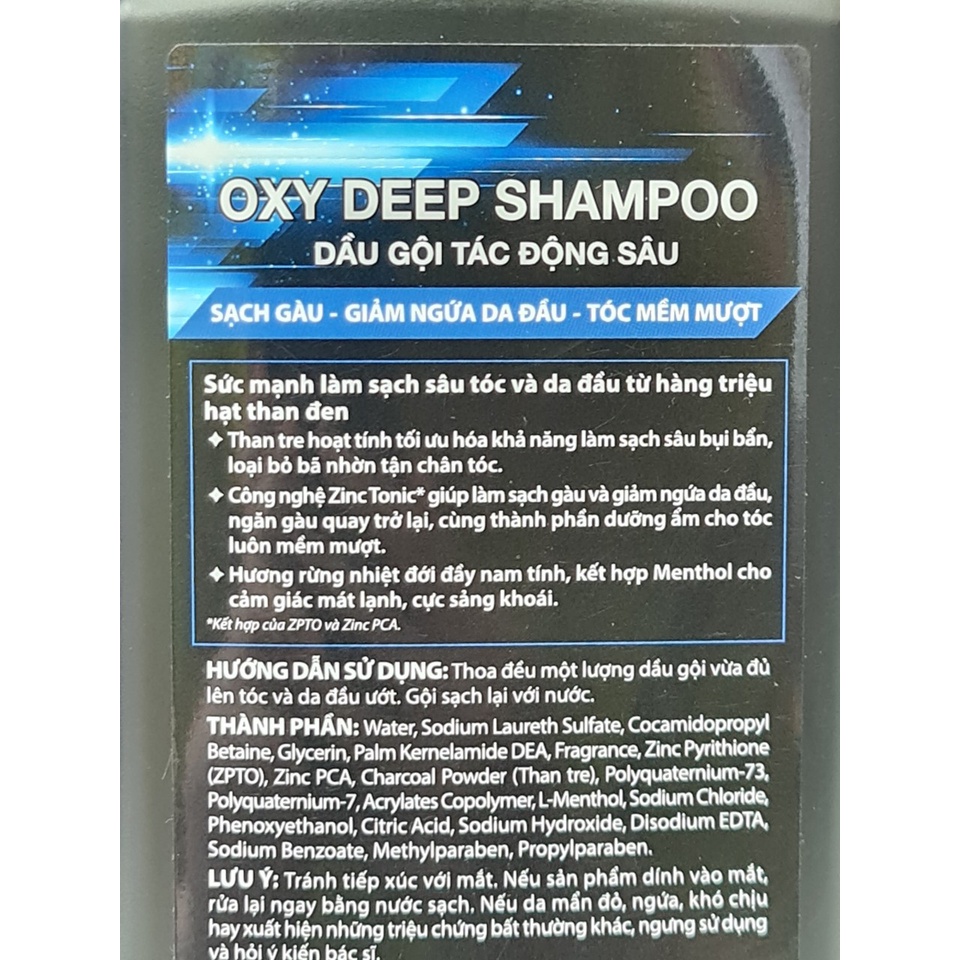 Dầu Gội Tác Động Sâu Dành Cho Nam Oxy Deep Shampoo 500ml