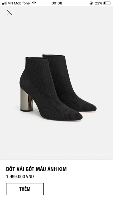 Boot Zara gót ánh kim