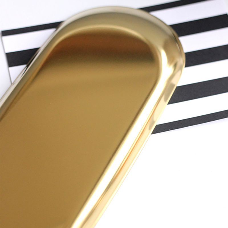 Khay kim loại hình oval đựng trái cây / trang sức sang trọng chắc chắn