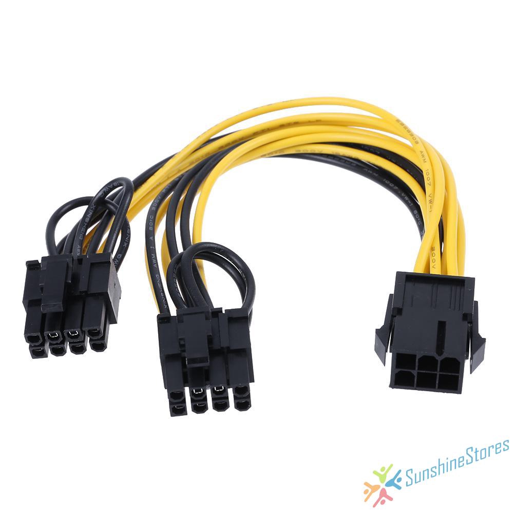 6Pin Port to Dual 8(6+2)Pin Port Splitter Power Cable for Graphic Cards