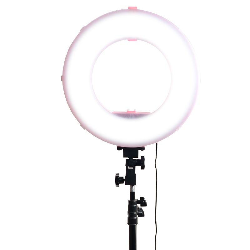 Đèn Led Ring MD250P 3200-7500K Màu Hồng 14 inch có đế gắn pin CAO CẤP