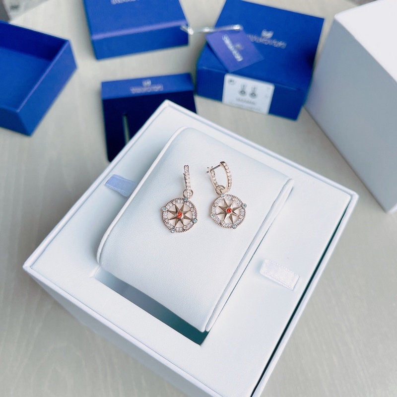 Bông tai Swarovski hình tròn đính đá Khuyên tai Swarovski 5522858