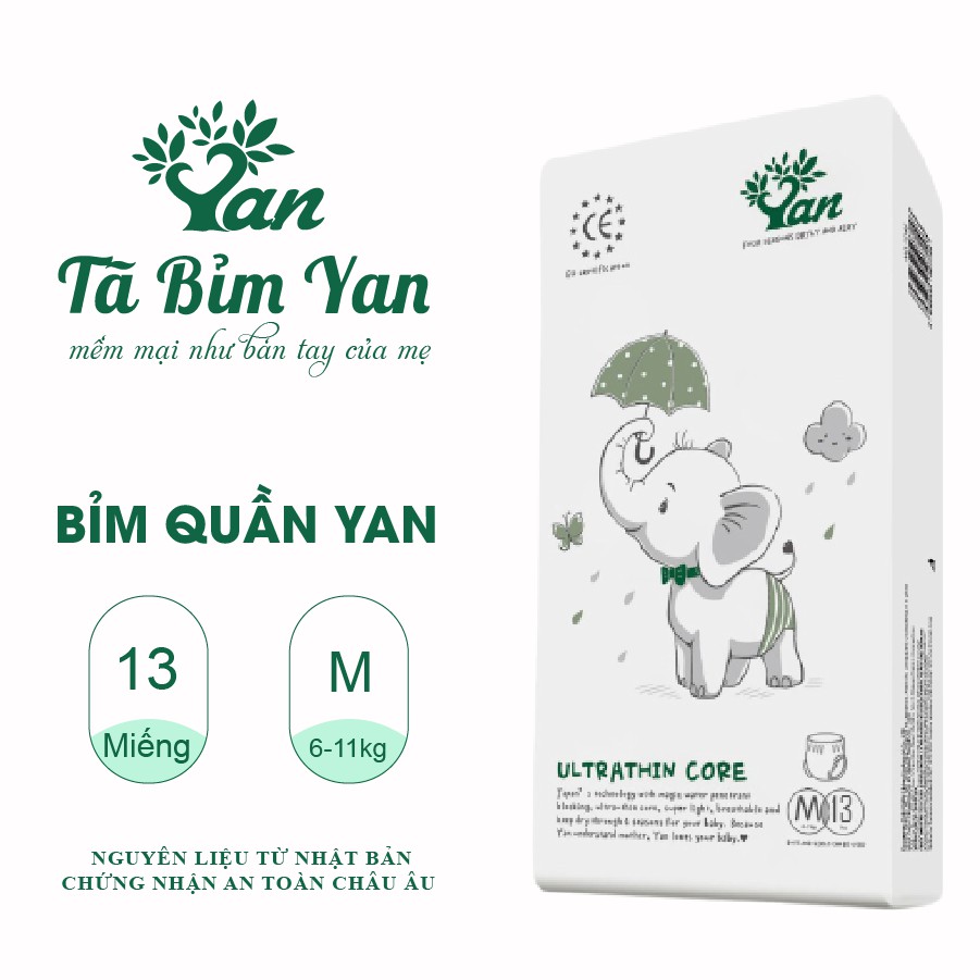 Bỉm quần Angel YAN ULTRATHIN CORE Size M13-L12-XL11-XXL10