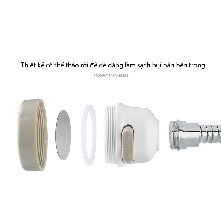 Đầu Vòi Nối Rửa Chén Bát Tăng Áp - 3 Chế Độ Phun - Xoay 360 Độ | BigBuy360 - bigbuy360.vn