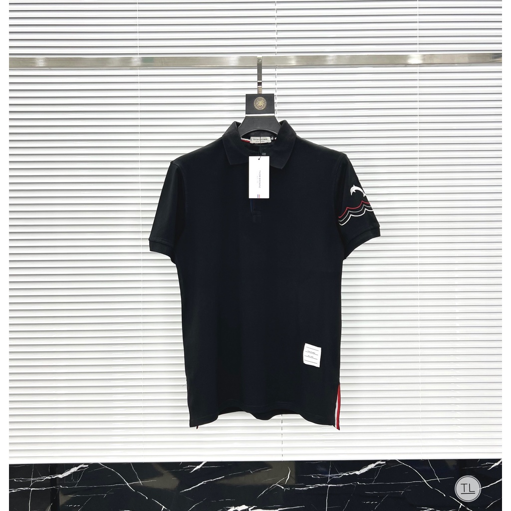 Áo thun polo nam cổ bẻ ngắn tay THOM BROWNE cao cấp,áo phông chất cotton dày dặn mềm mịn