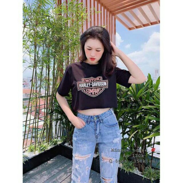 Áo Croptop in MOTTOR (Hình Thật)