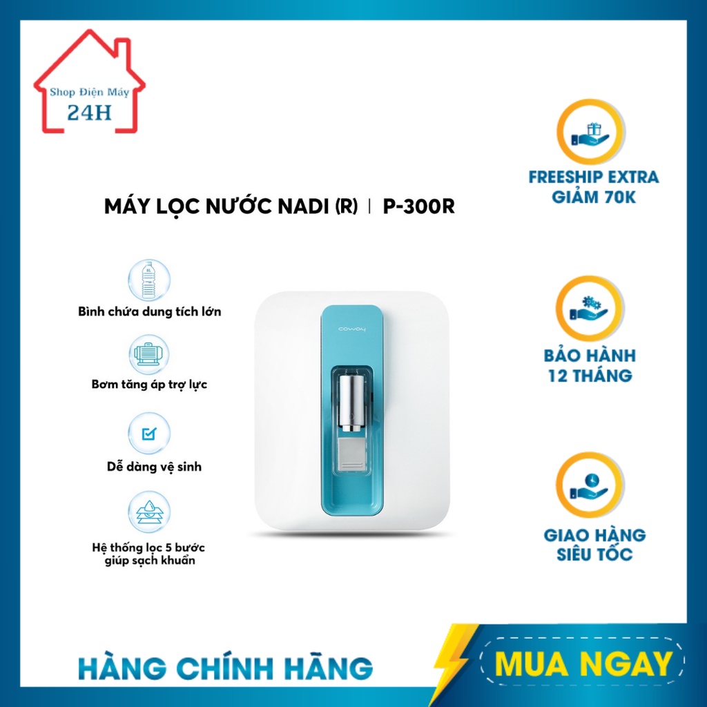 [Miễn phí lắp đặt] Máy lọc nước Coway P-300R - Hàng chính hãng - Bảo hành 12 tháng