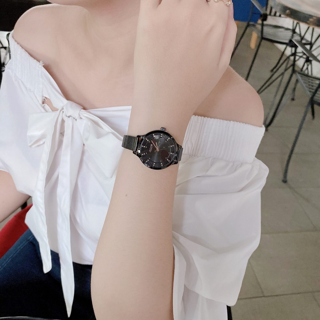 Đồng hồ nữ JA-1058 Julius Hàn Quốc dây thép