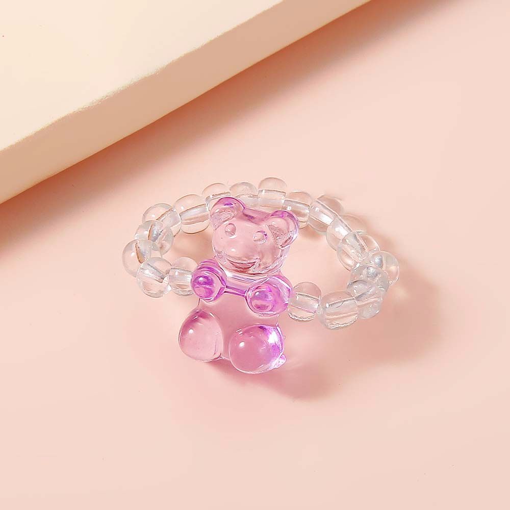 Nhẫn Co Giãn Đính Hạt Nhiều Màu Sắc Phong Cách Hàn Quốc Thanh Lịch Cho Nữ