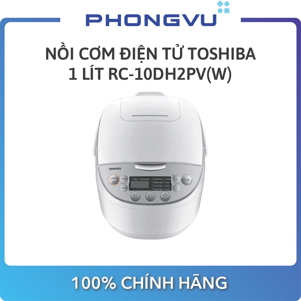 Nồi cơm điện tử Toshiba 1 lít RC-10DH2PV(W) - Bảo hành 12 tháng