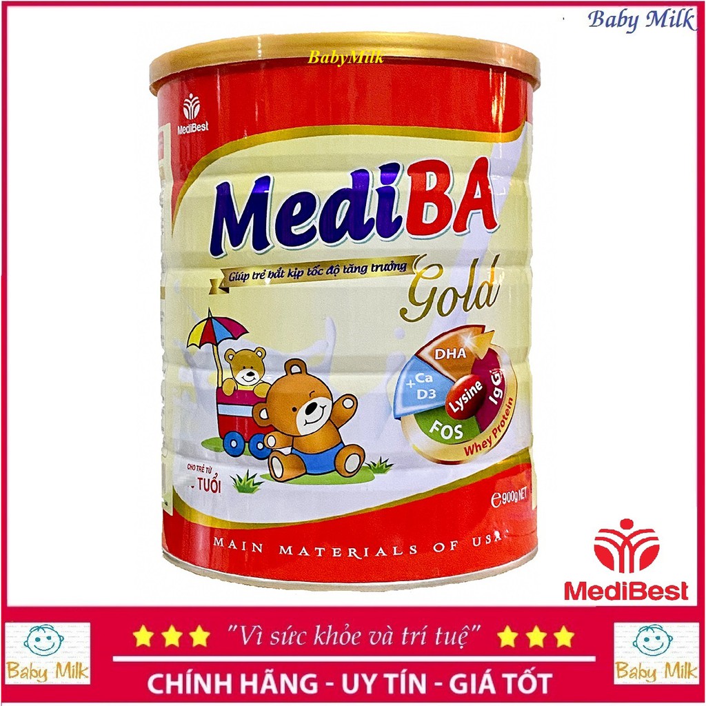 Sữa bột Medi BA gold (900g) imukid BA mẫu mới