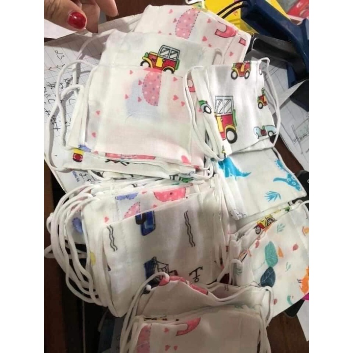 Sét 3 khẩu trang vải xô xuất nhật cho bé