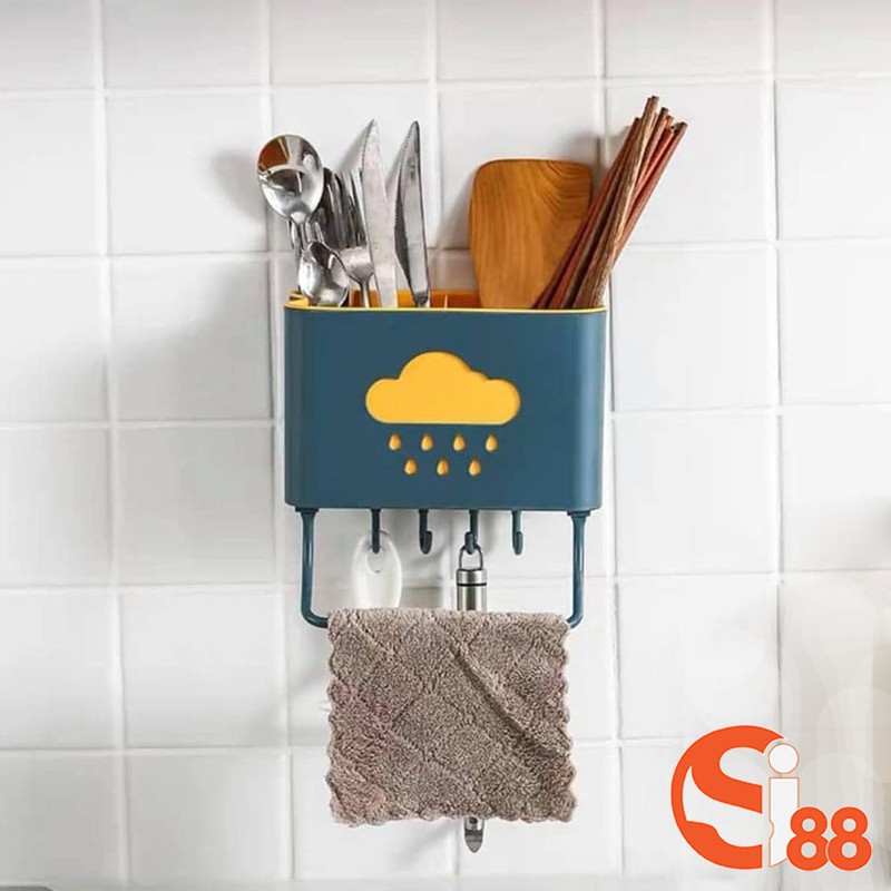 Kệ để đồ phòng tắm hình đám mây bằng nhựa dán tường, kệ đa năng nhà bếp hình đám mây cute SINCE88 GD183