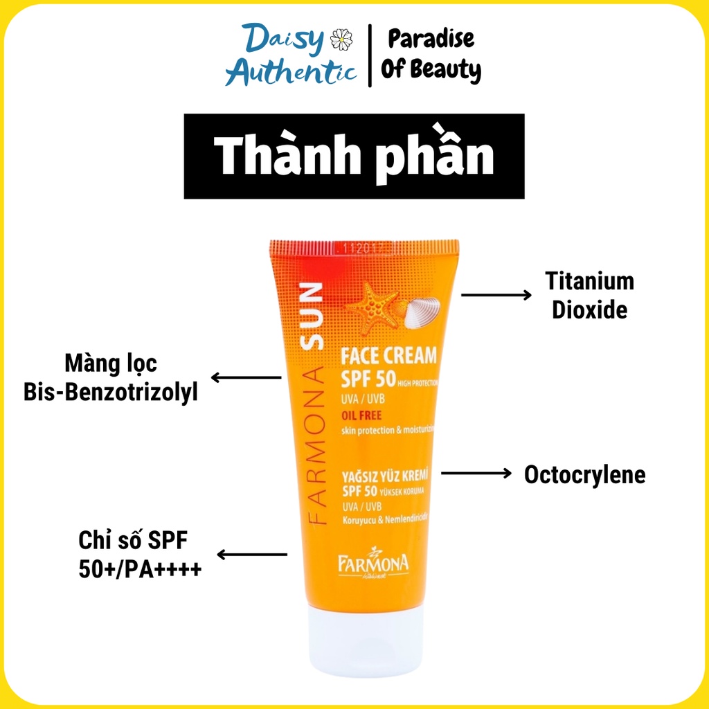 Kem chống nắng FARMONA SUN cho da nhạy cảm, dầu mụn, không gây kích ứng da 50ml