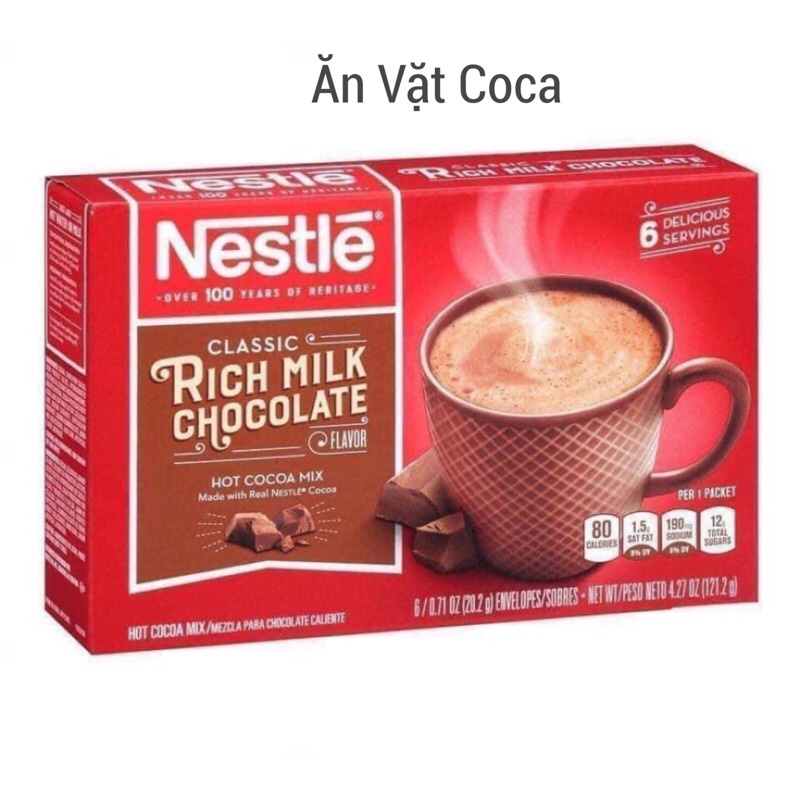 BỘT CACAO SỮA NESTLE RICH MILK CHOCOLATE 121.2g
