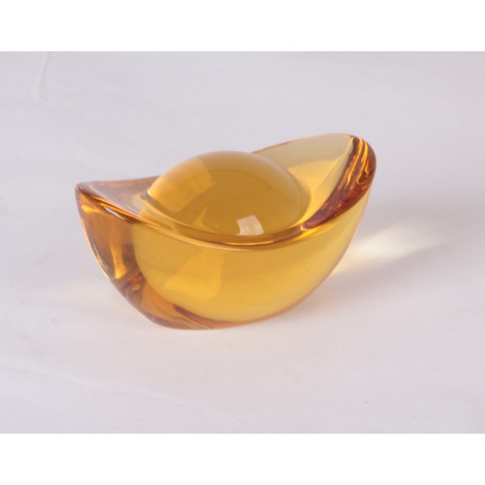 Thỏi vàng pha lê phong thủy thần tài, trang trí phong thủy chiêu tài lộc, hóa hung thành cát, dài 6cm