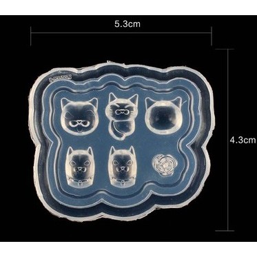 Khuôn mini trang trí keycap resin hình mèo