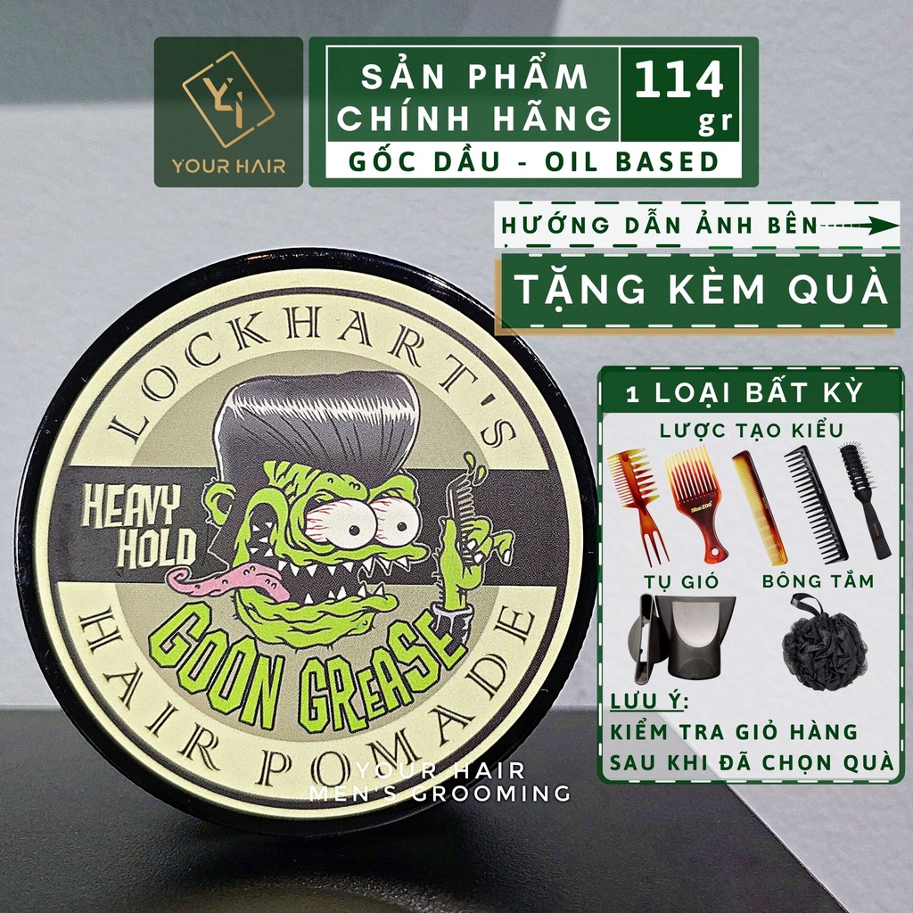 Pomade tạo kiểu Lockhart's Lemon Goon Grease - 114 gram | Gốc dầu