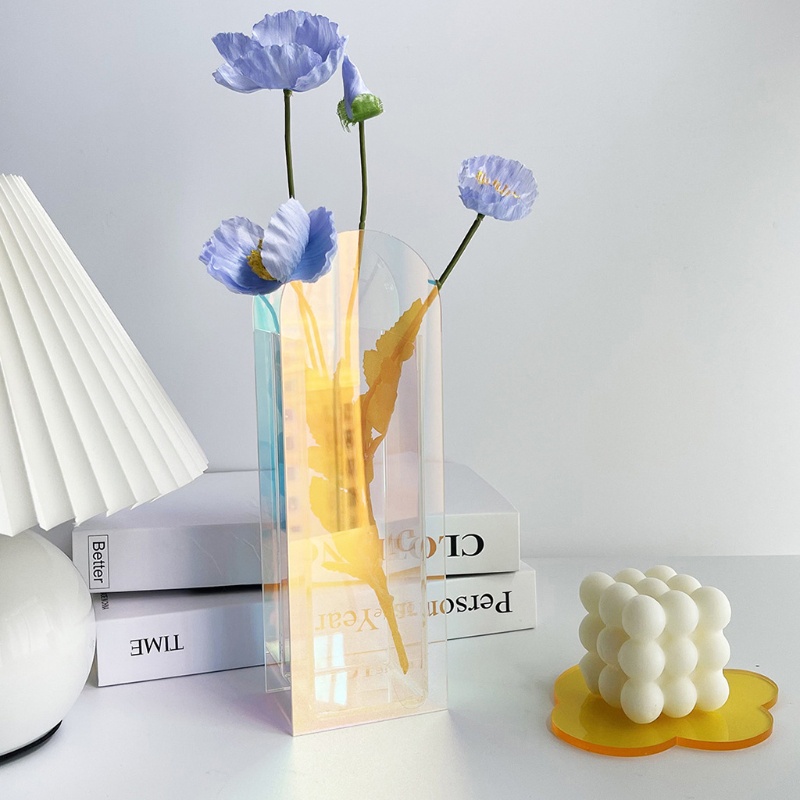 Chậu Hoa Bằng Acrylic Màu Cầu Vồng Phong Cách Bắc Âu