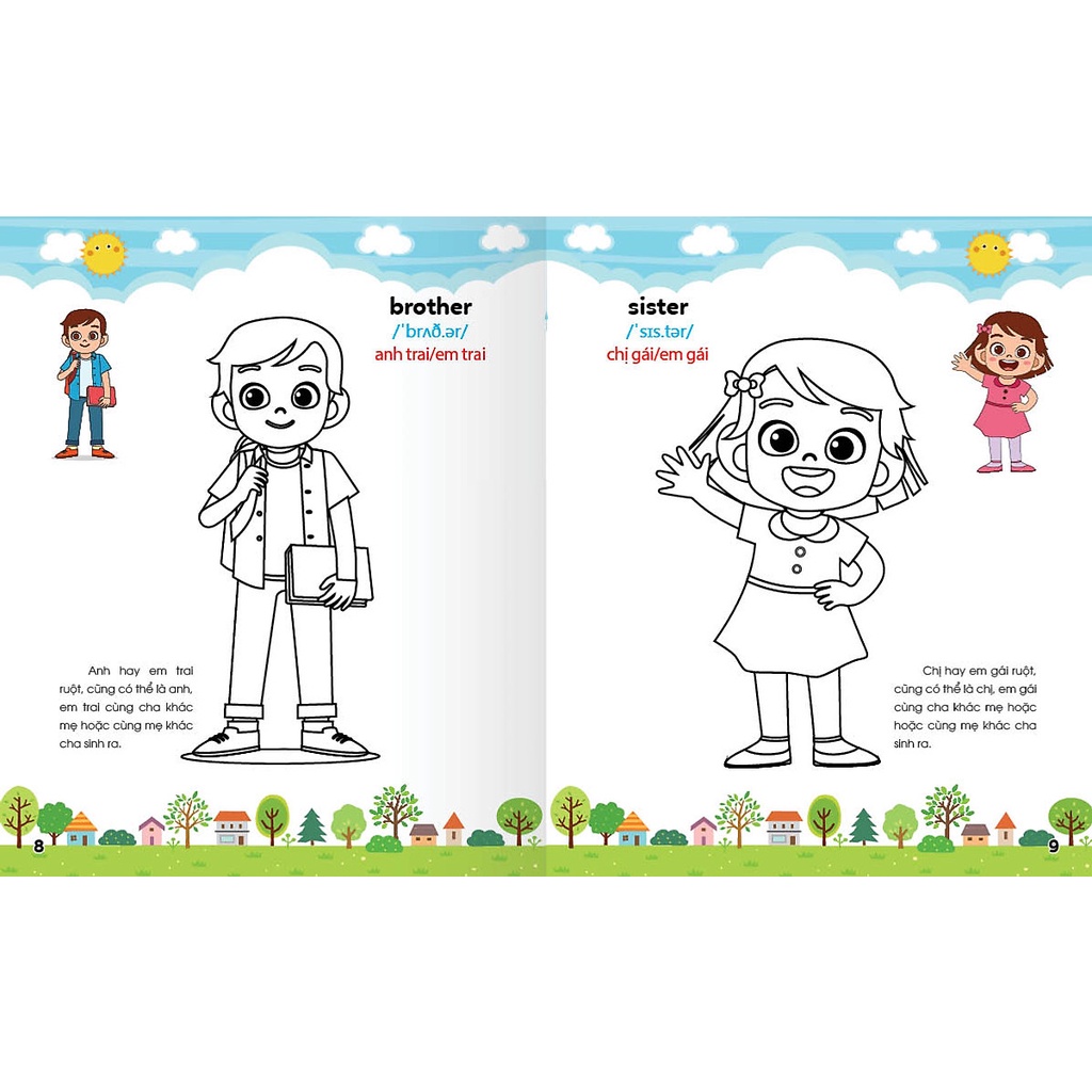 Sách Colouring 365 ngày Tô màu - KHÁM PHÁ THẾ GIỚI PHÁT TRIỂN TRÍ TUỆ - Gia đình, Nghề nghiệp, Thể thao (Cuốn 5)