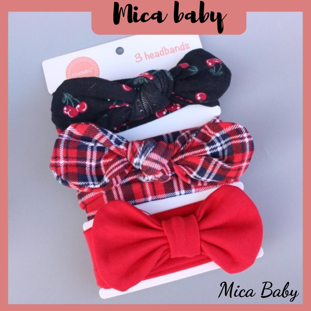 Combos 3 băng đô theo bộ sưu tập màu đáng yêu cho bé Mica baby BD29