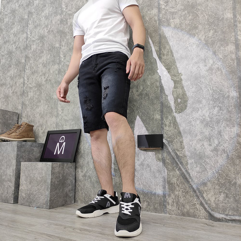 Quần sọt nam jean xám rách ⭐ FREESHIP ⭐ S415 shop Sunsun chuyên quần ngố bò nam | BigBuy360 - bigbuy360.vn