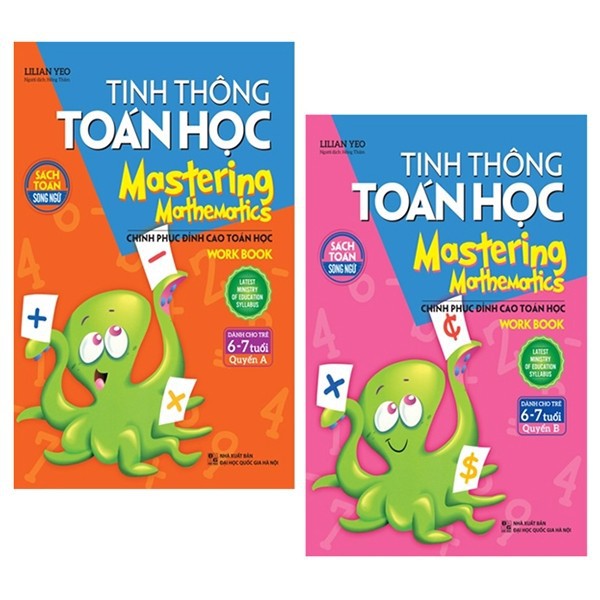 Sách: Combo 2 Cuốn Chinh Phục Đỉnh Cao Toán Học :Mastering Mathematics - Tinh Thông Toán Học 6 - 7 Tuổi Quyển A + B
