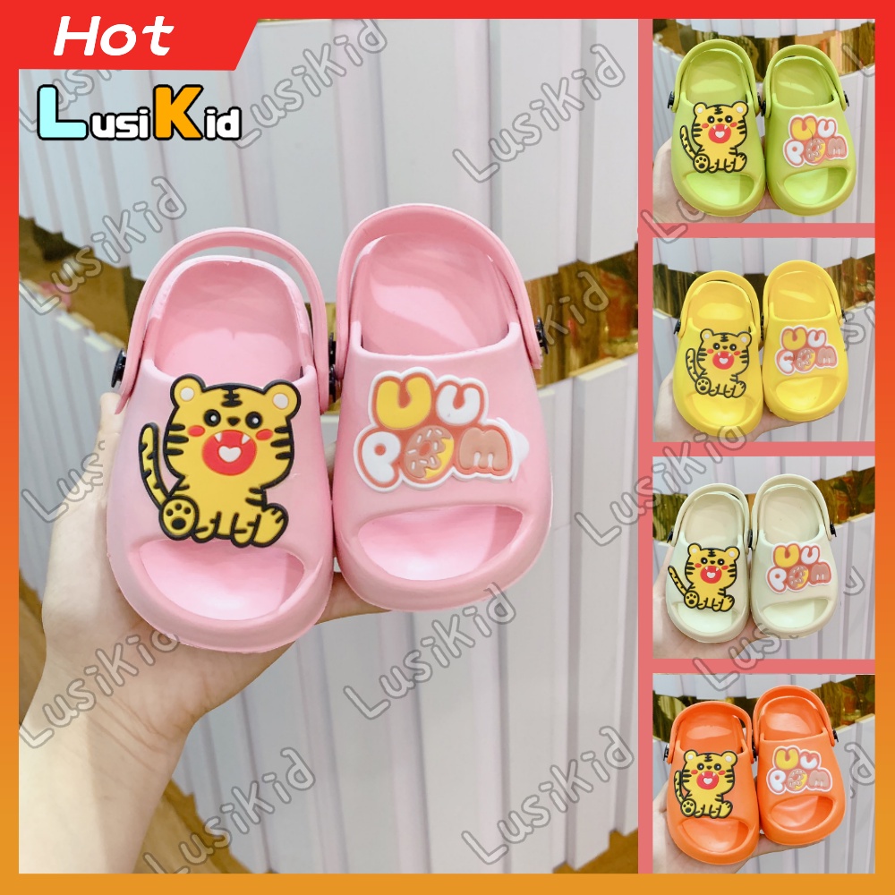 Dép Bánh Mì Quai Hậu Siêu Nhẹ Siêu Cute Hình Chú Hổ Dành Cho Bé Trai- Bé gái 5 Màu FullSize 18-29 Mã LS2487